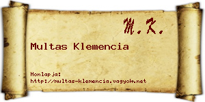 Multas Klemencia névjegykártya